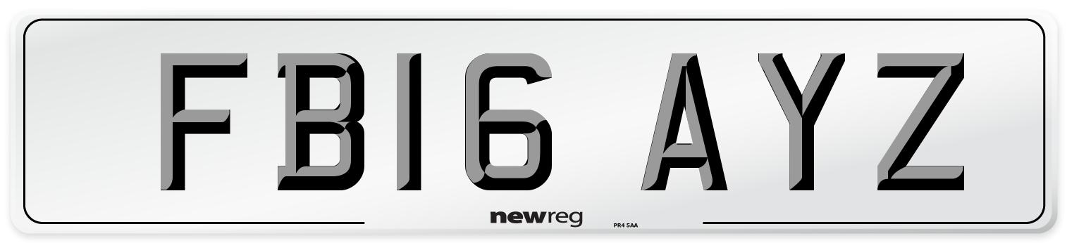 FB16 AYZ Number Plate from New Reg
